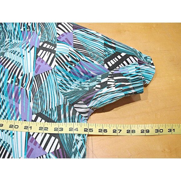 Lot 3 Scrub Tops V-Neck Wonderwink Expo Blue Black Multicolor Pockets Size Large - Picture 8 of 8